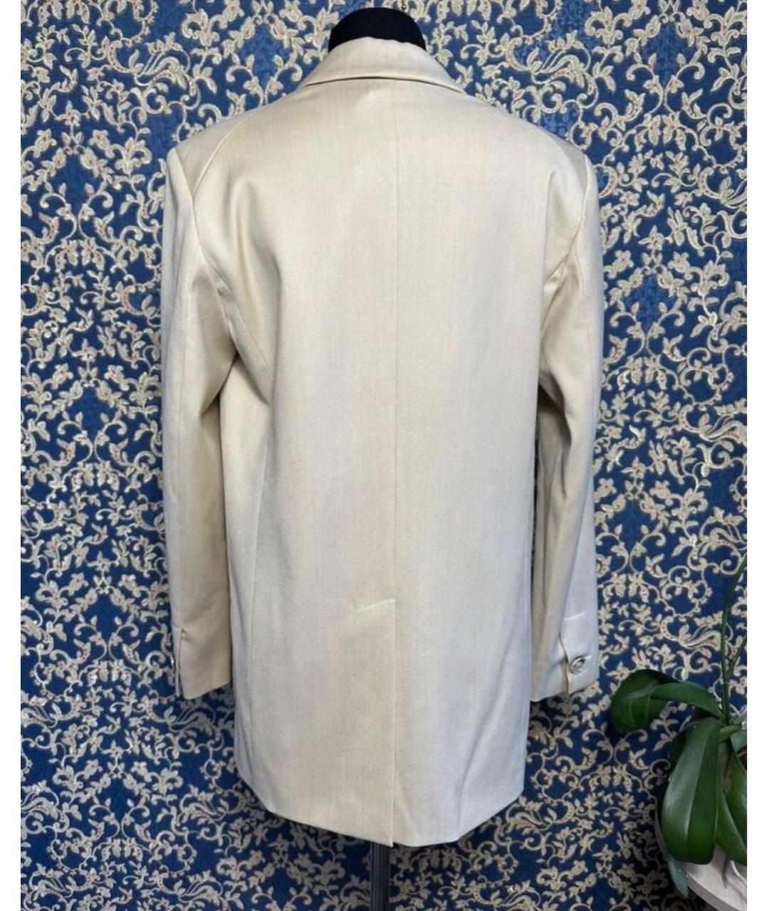 SEMICOUTURE Бежевый шерстяной жакет/пиджак, фото 5