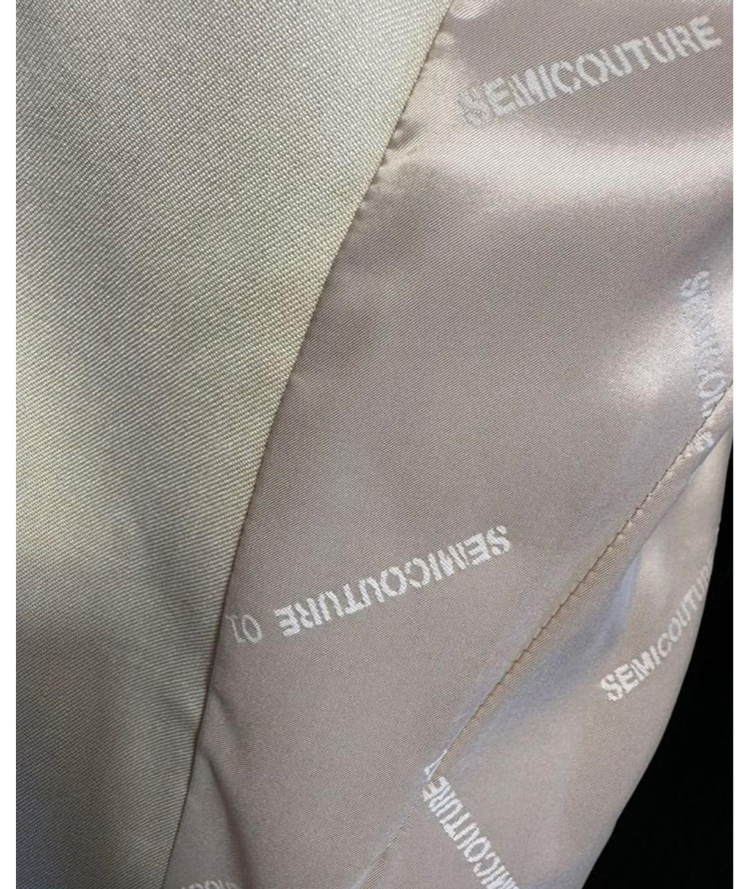 SEMICOUTURE Бежевый шерстяной жакет/пиджак, фото 6