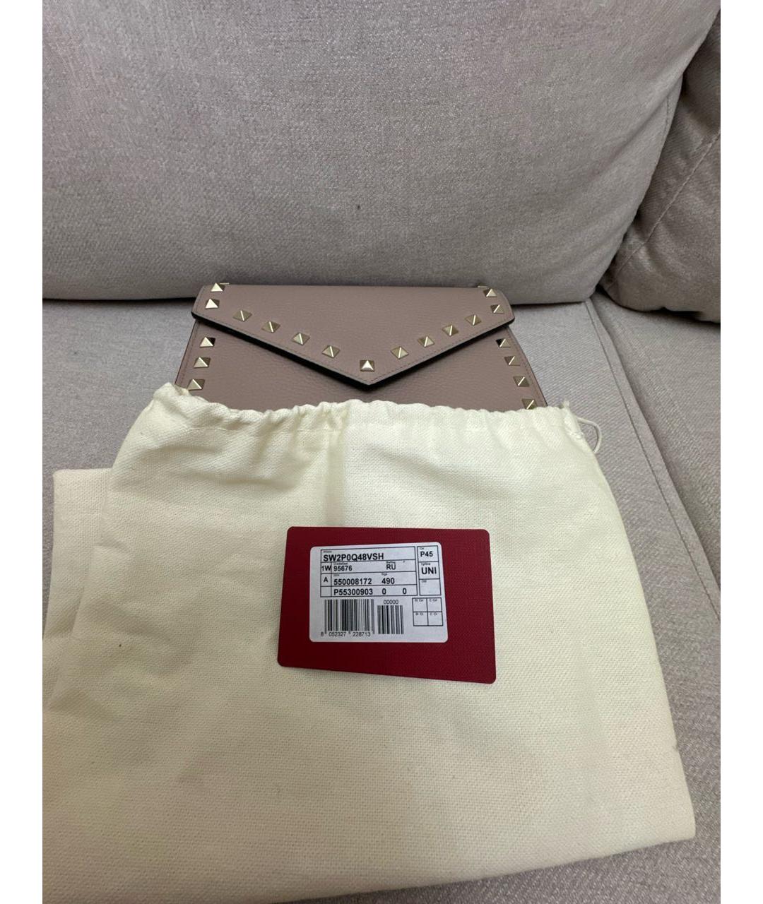 VALENTINO Розовая кожаная сумка через плечо, фото 6