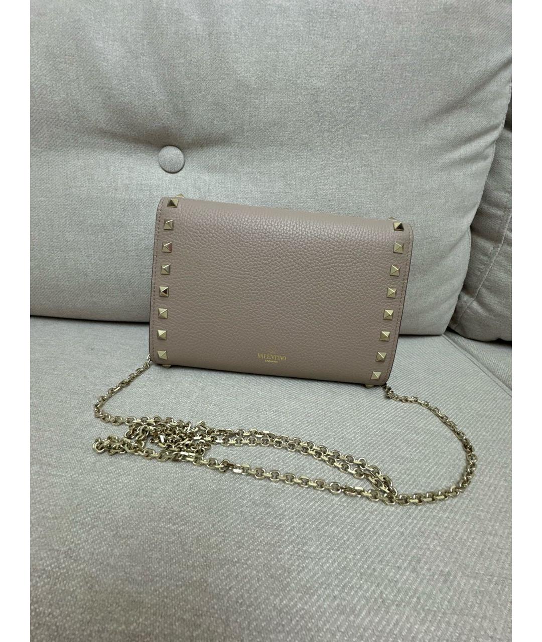 VALENTINO Розовая кожаная сумка через плечо, фото 3