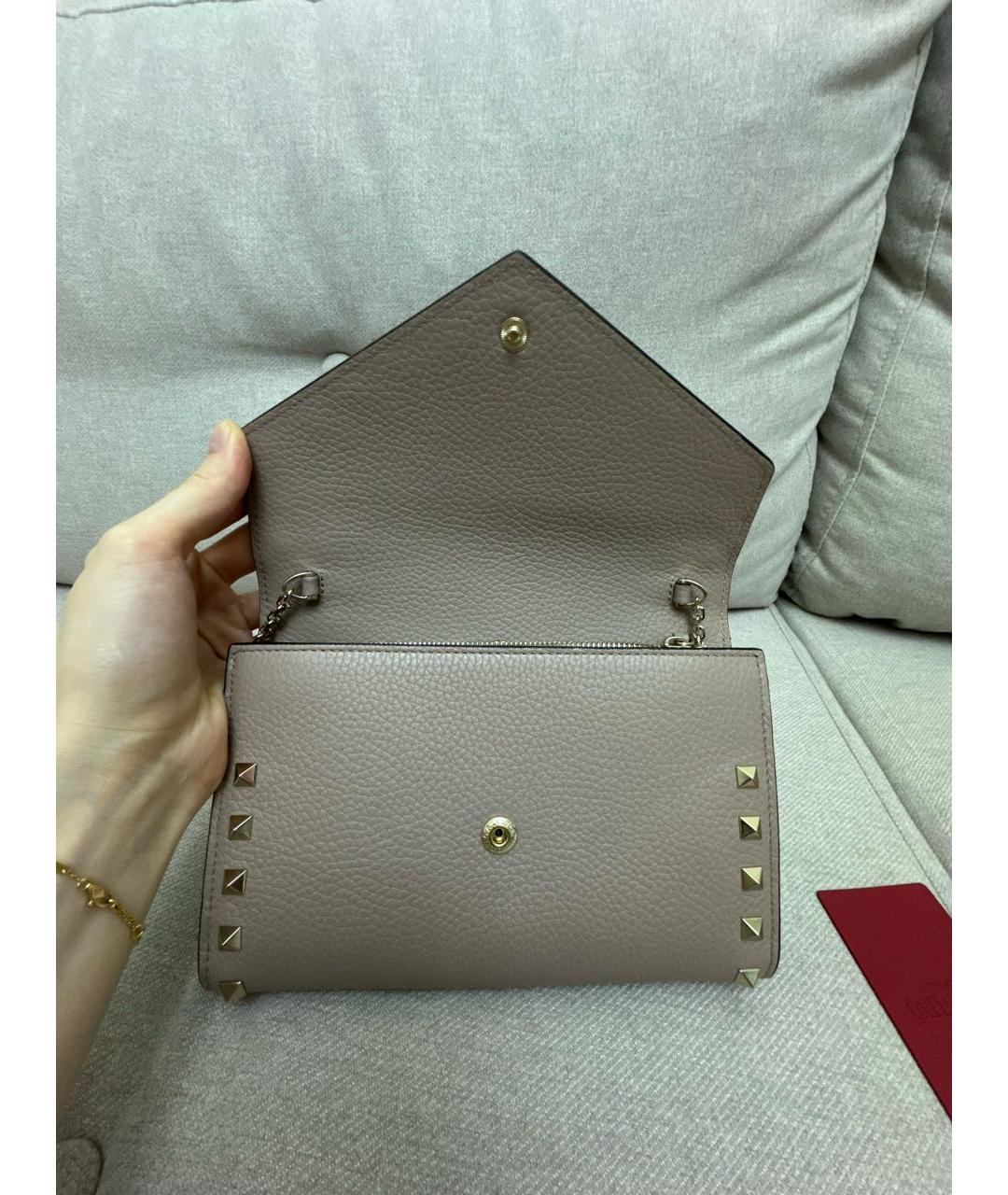 VALENTINO Розовая кожаная сумка через плечо, фото 4