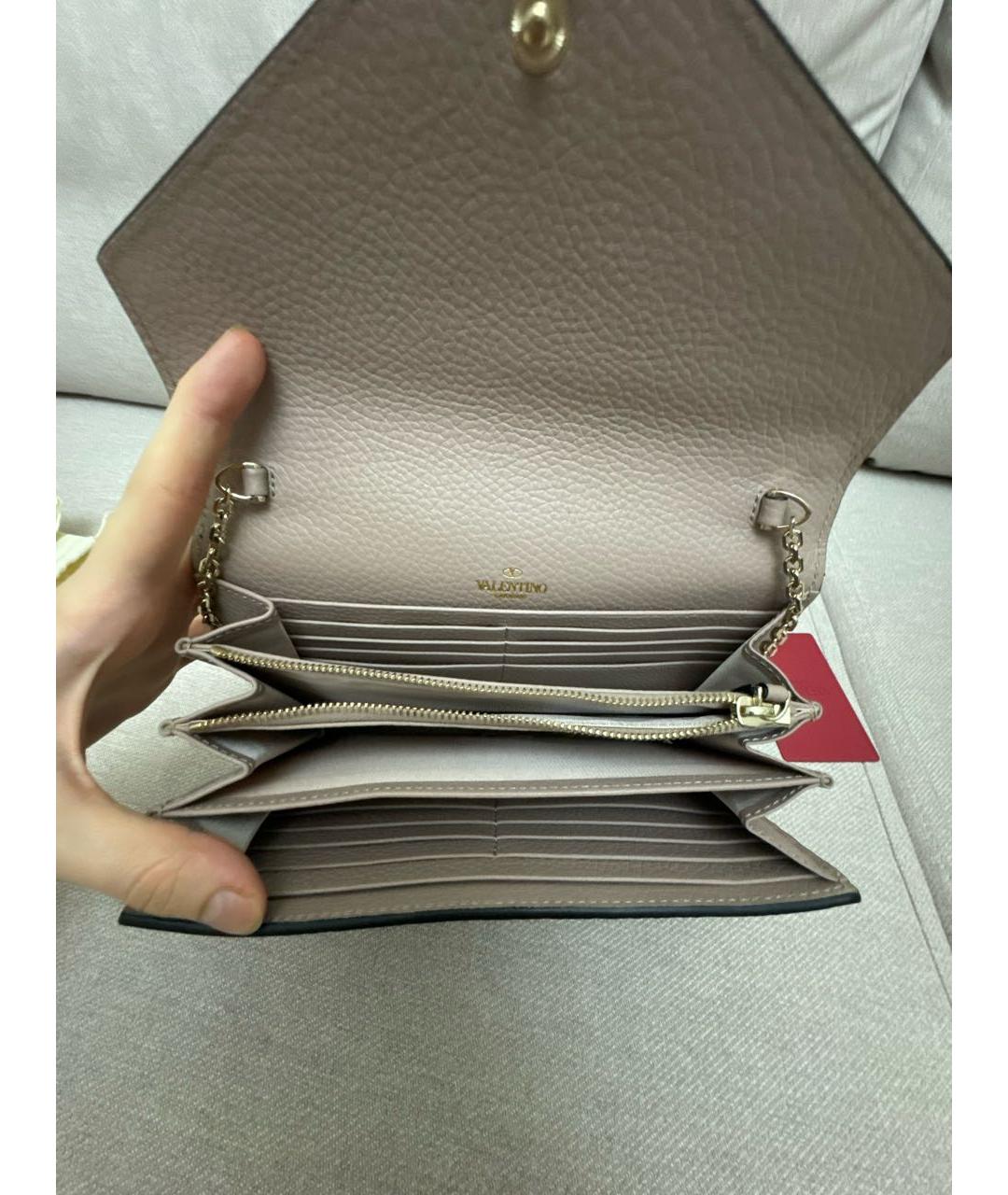 VALENTINO Розовая кожаная сумка через плечо, фото 5