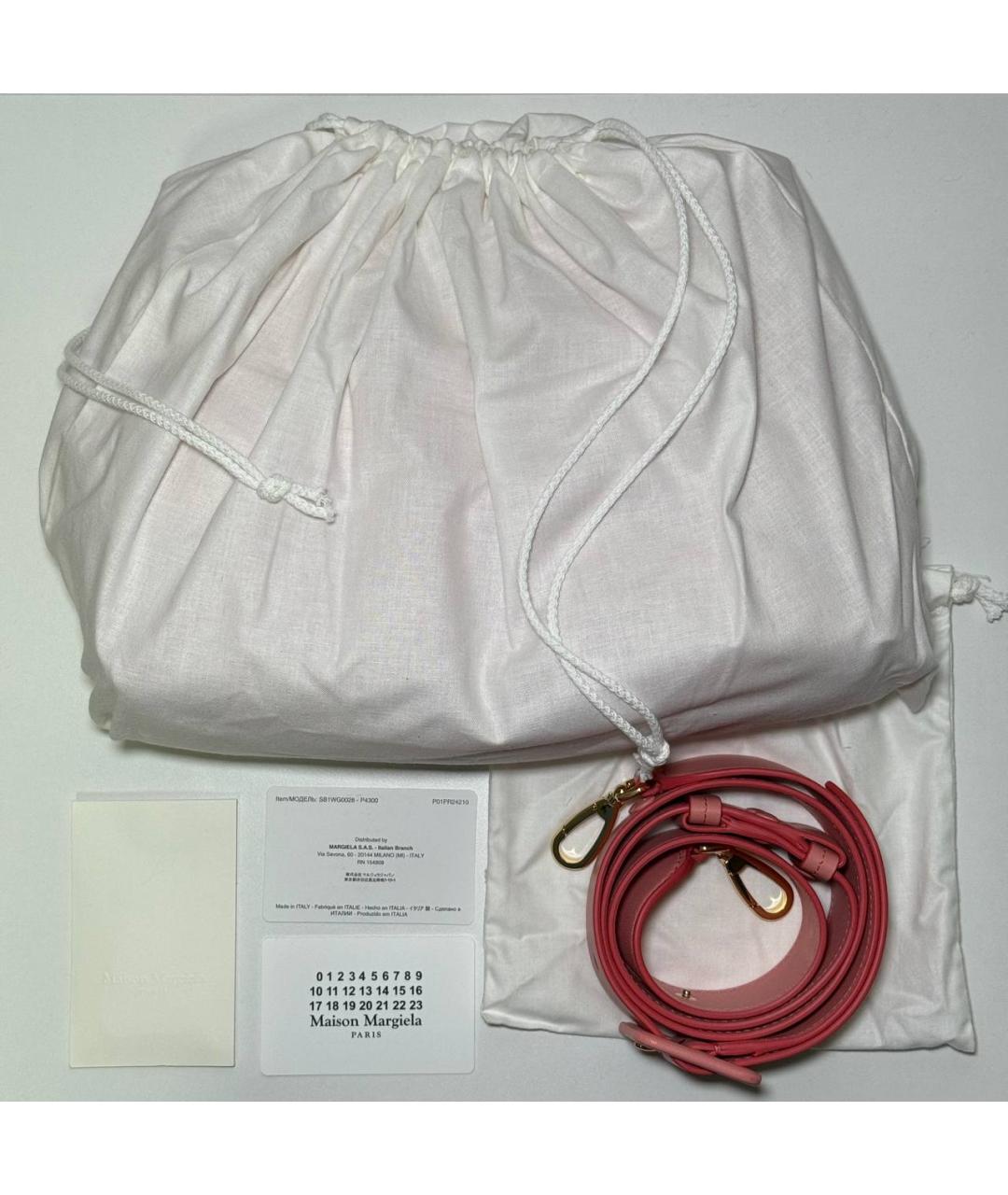 MAISON MARGIELA Розовая кожаная сумка через плечо, фото 7