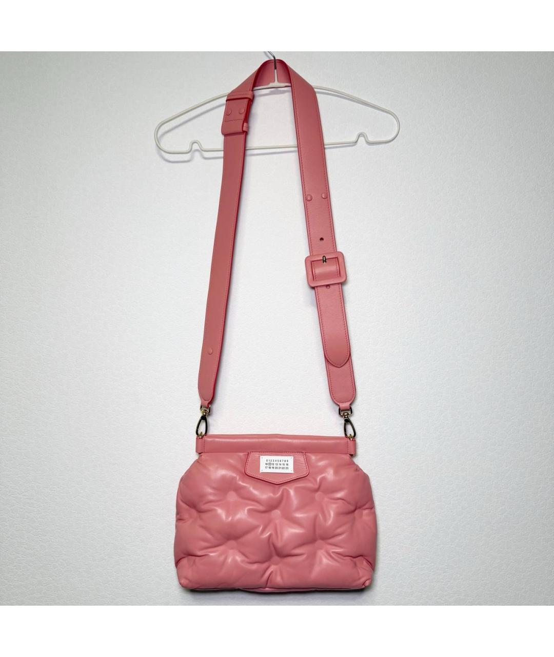 MAISON MARGIELA Розовая кожаная сумка через плечо, фото 2