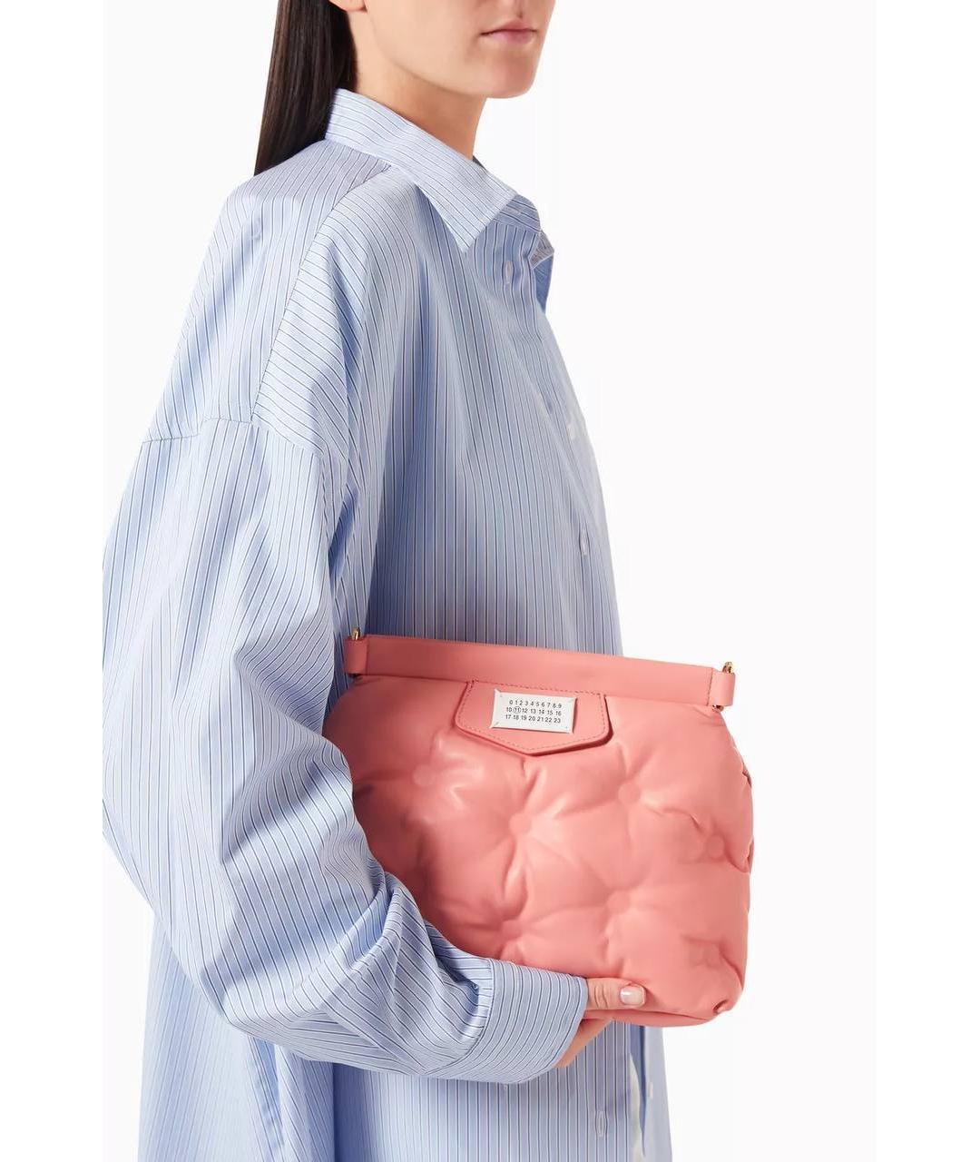 MAISON MARGIELA Розовая кожаная сумка через плечо, фото 5