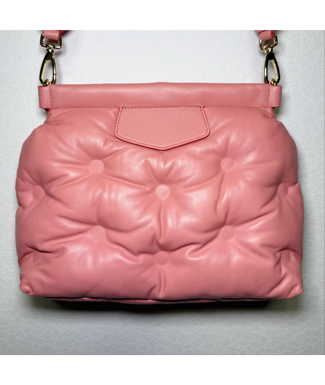 MAISON MARGIELA Розовая кожаная сумка через плечо, фото 3