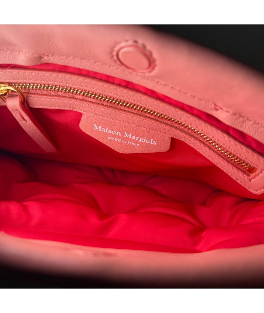 MAISON MARGIELA Розовая кожаная сумка через плечо, фото 6