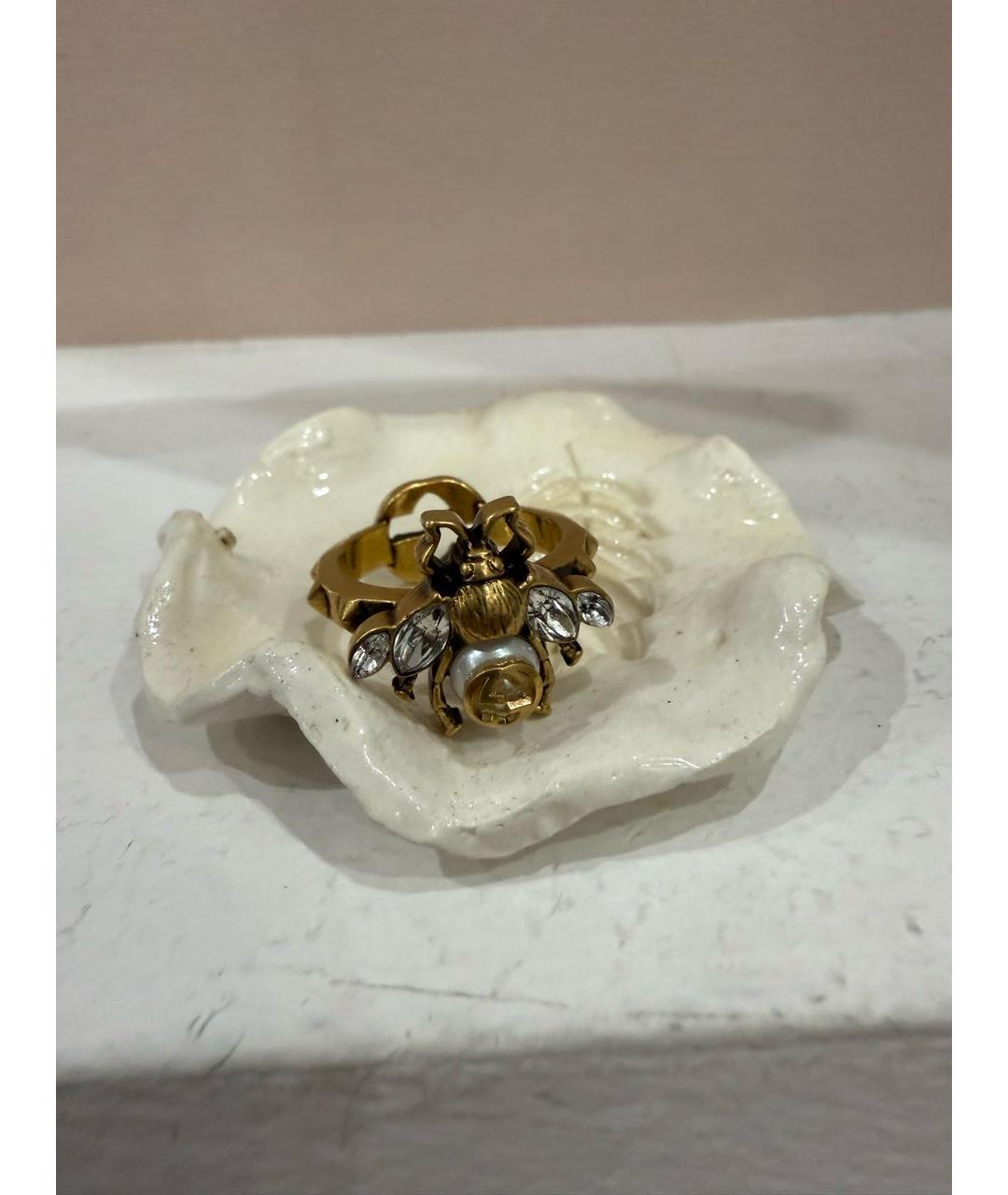 GUCCI Золотое металлическое кольцо, фото 5