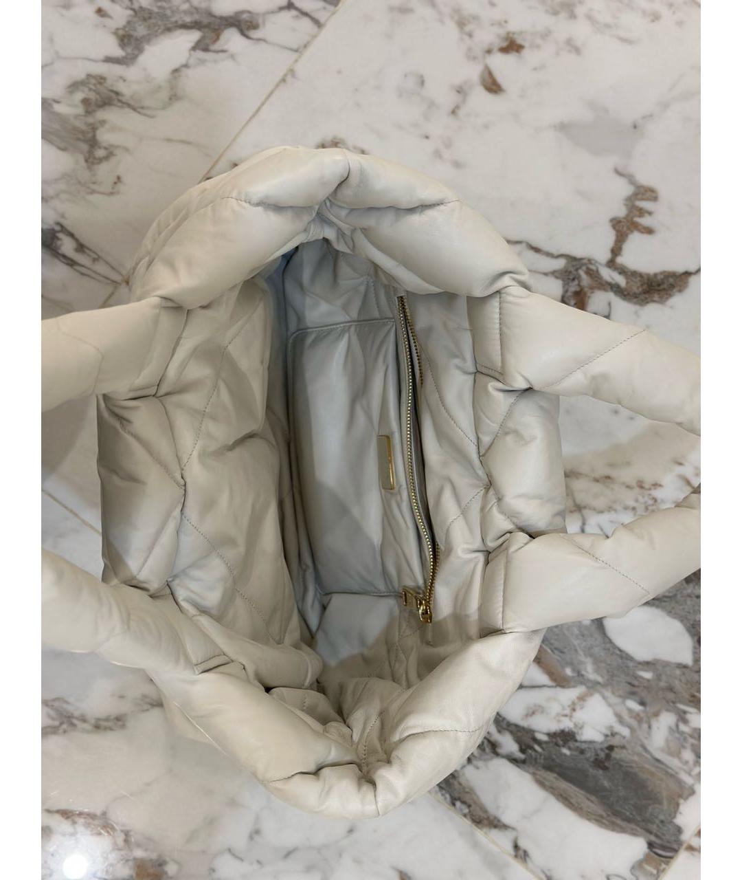 PRADA Бежевая кожаная сумка тоут, фото 8