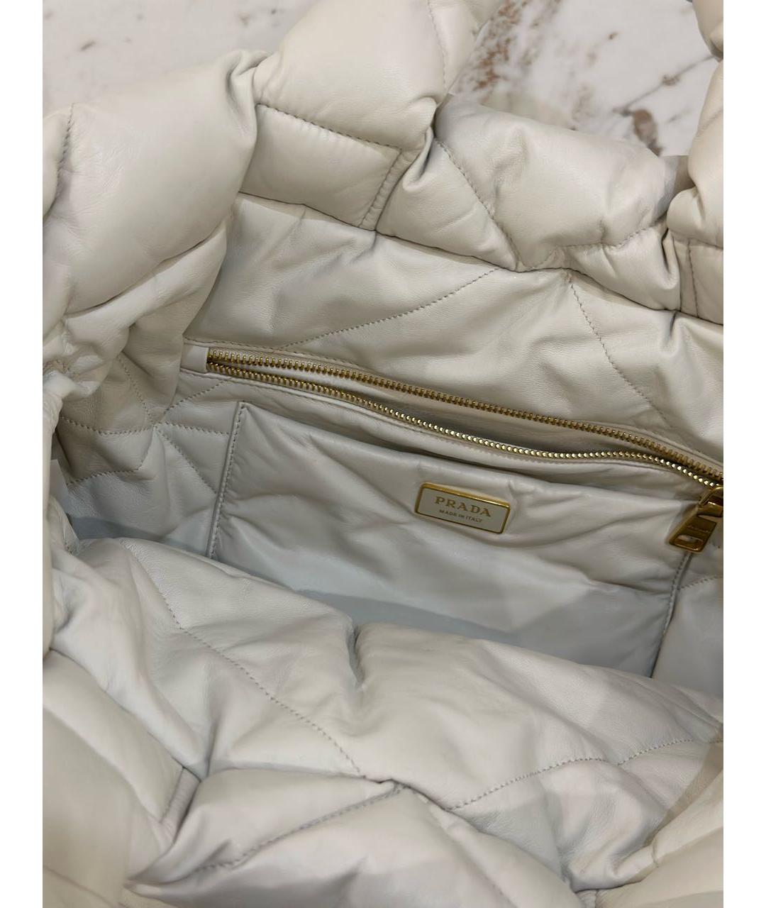 PRADA Бежевая кожаная сумка тоут, фото 7