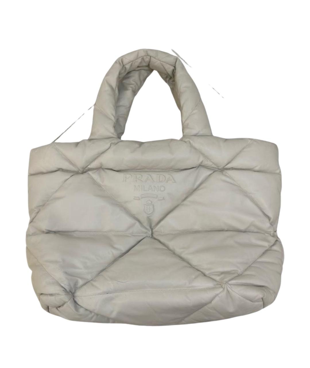 PRADA Бежевая кожаная сумка тоут, фото 9