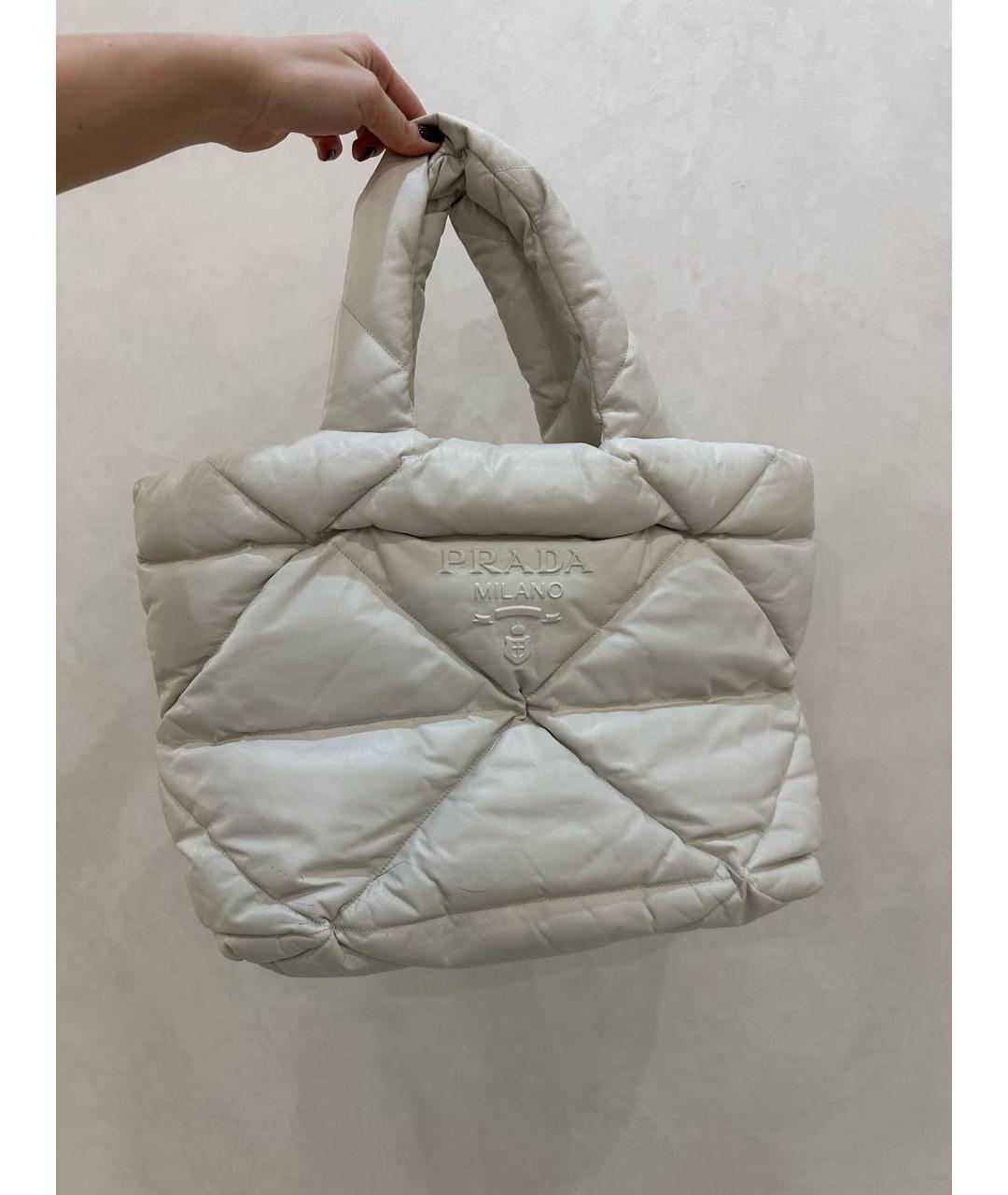 PRADA Бежевая кожаная сумка тоут, фото 4