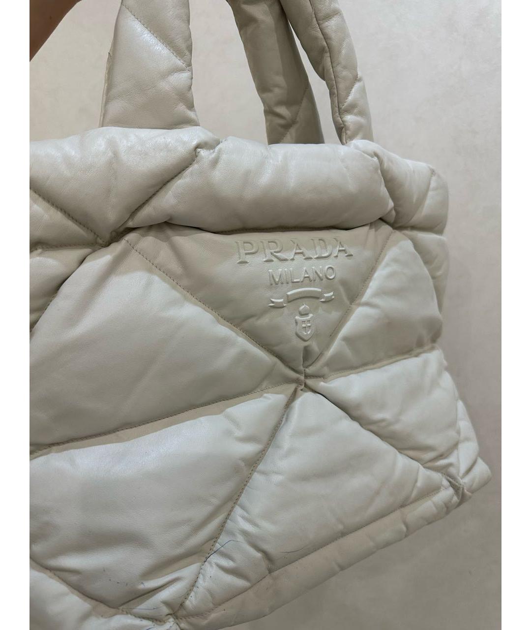 PRADA Бежевая кожаная сумка тоут, фото 5