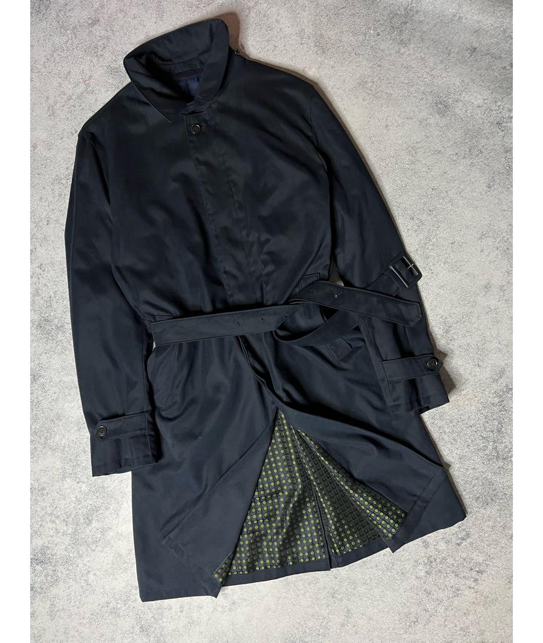 HERNO Темно-синий полиэстеровый тренч / плащ, фото 9