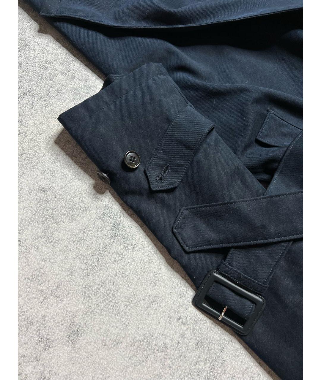 HERNO Темно-синий полиэстеровый тренч / плащ, фото 4