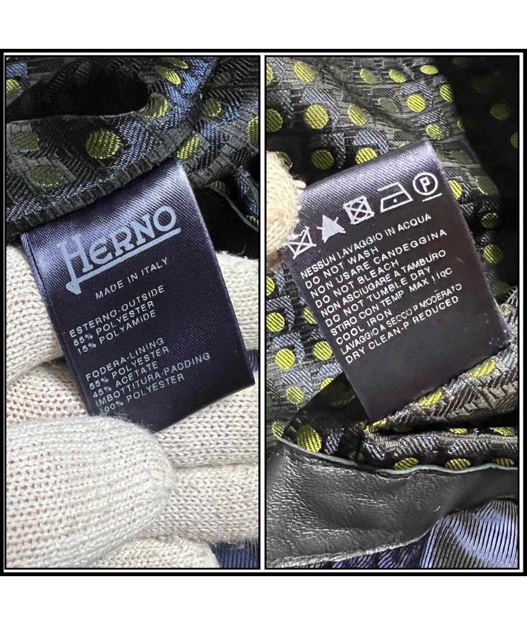 HERNO Темно-синий полиэстеровый тренч / плащ, фото 8