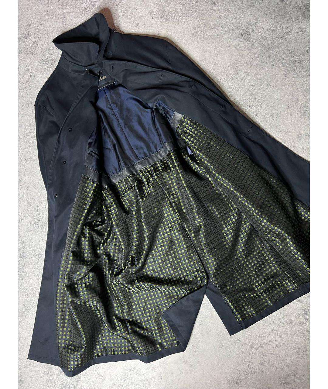 HERNO Темно-синий полиэстеровый тренч / плащ, фото 5