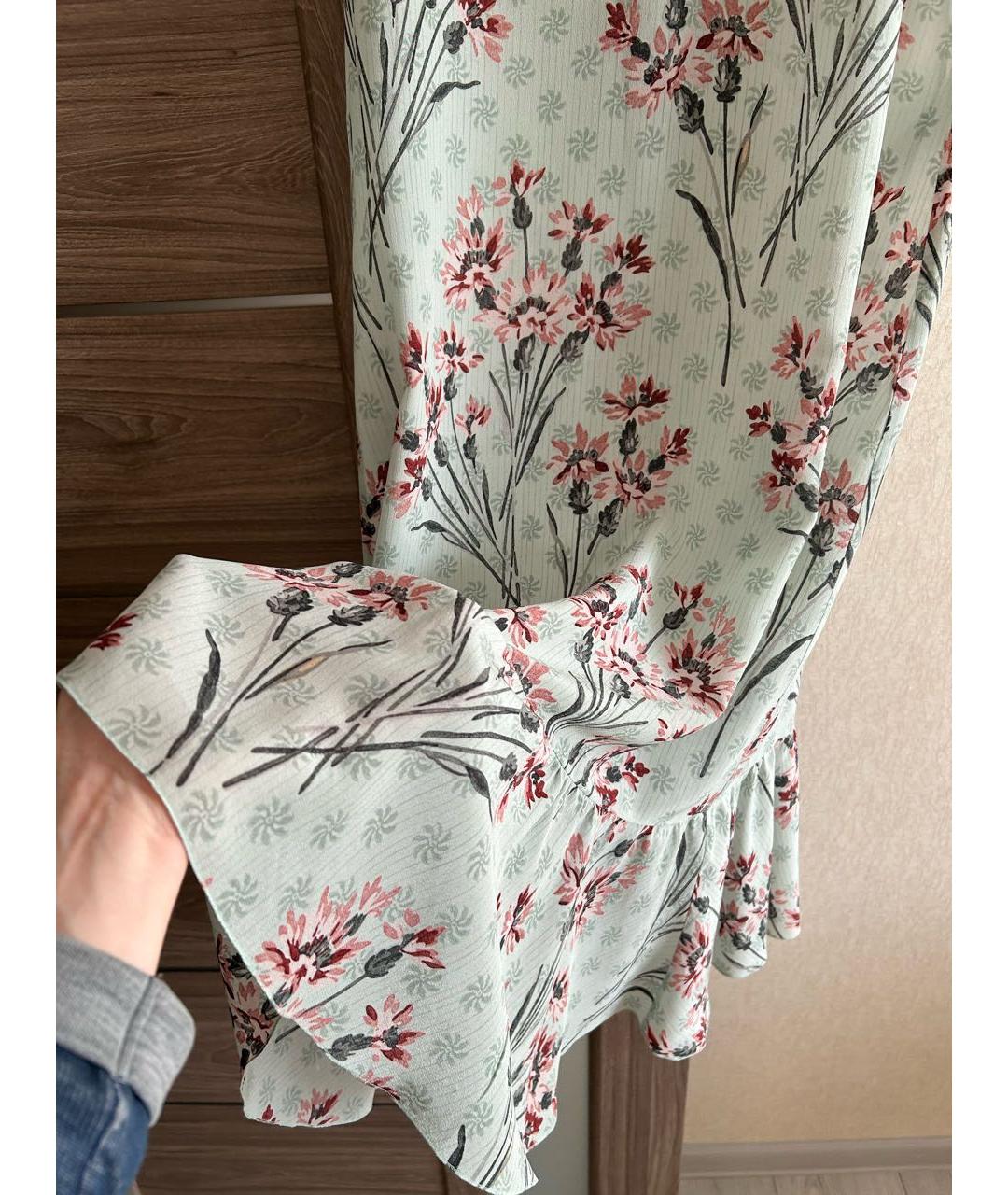 RED VALENTINO Зеленые шелковое повседневное платье, фото 2