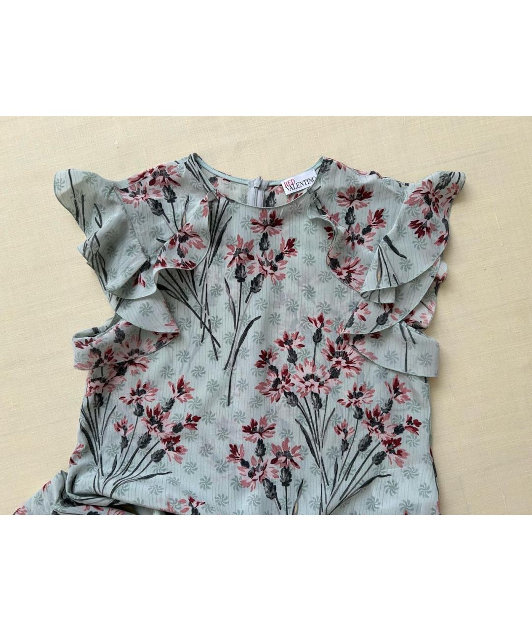 RED VALENTINO Зеленые шелковое повседневное платье, фото 3