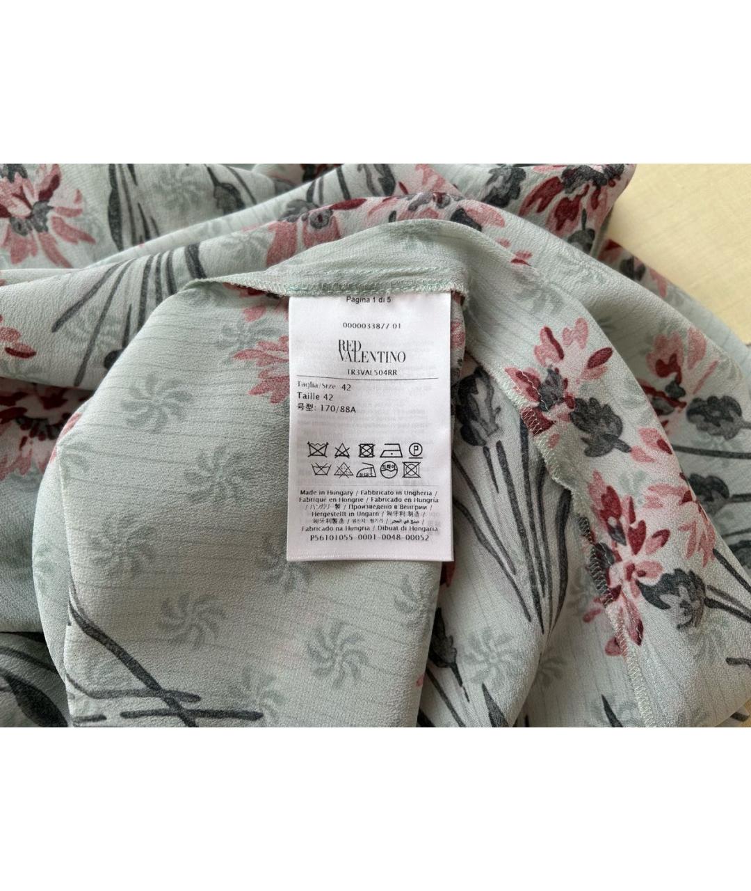 RED VALENTINO Зеленые шелковое повседневное платье, фото 6