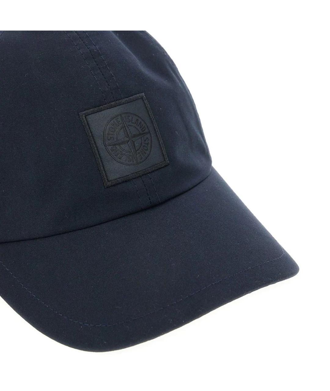 STONE ISLAND Темно-синяя хлопковая кепка/бейсболка, фото 2