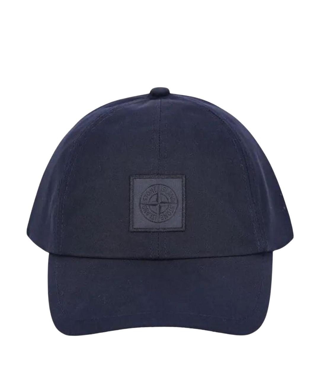 STONE ISLAND Темно-синяя хлопковая кепка/бейсболка, фото 1
