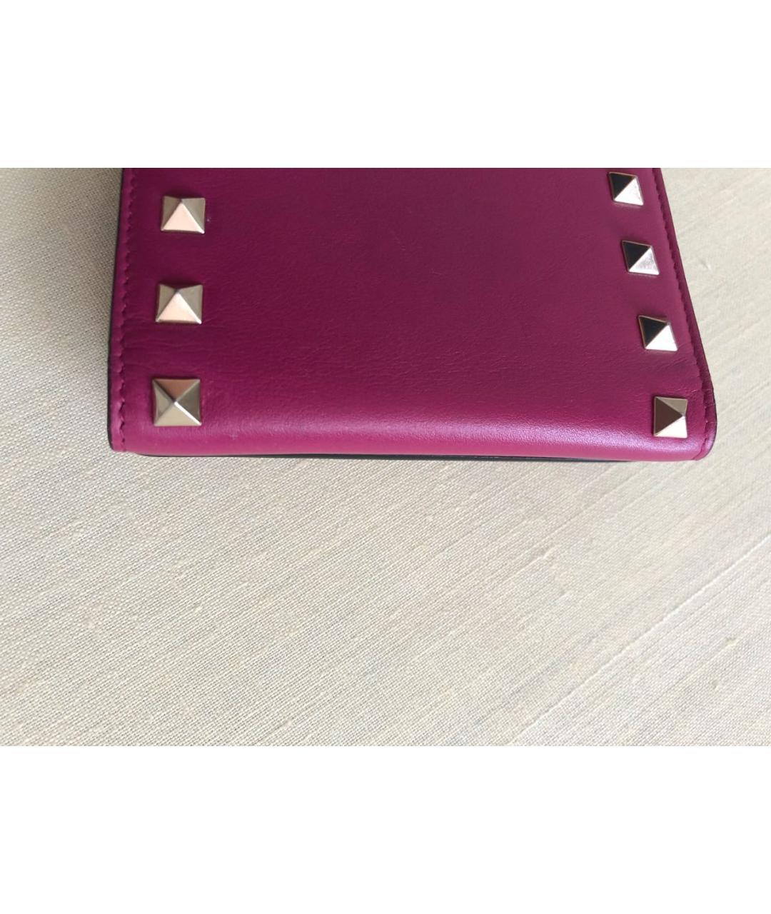 VALENTINO Фуксия кожаный кошелек, фото 7