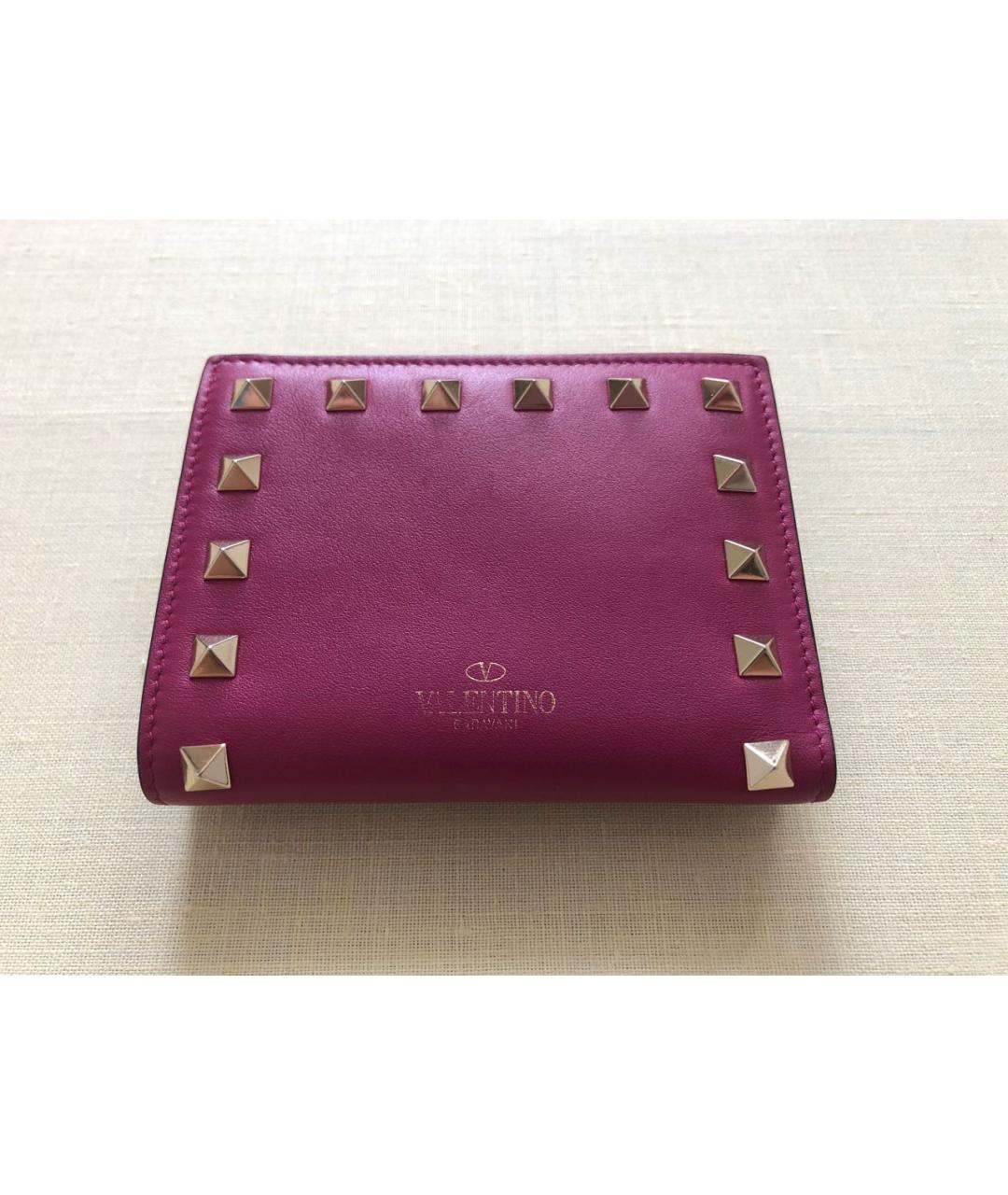 VALENTINO Фуксия кожаный кошелек, фото 3