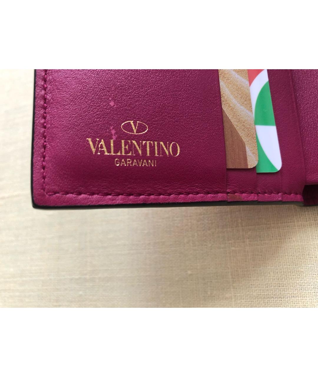 VALENTINO Фуксия кожаный кошелек, фото 5