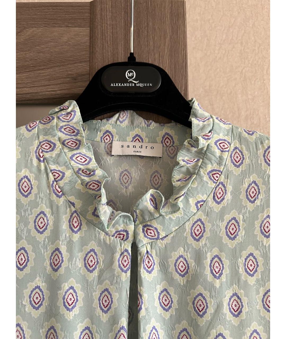 SANDRO Зеленые ацетатное повседневное платье, фото 3