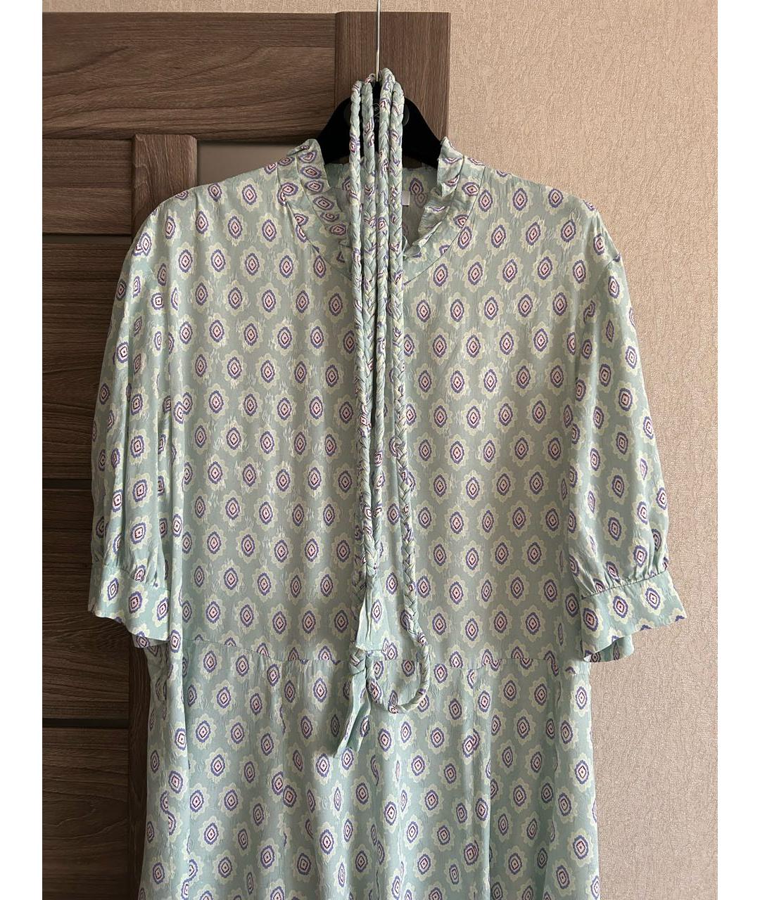 SANDRO Зеленые ацетатное повседневное платье, фото 2