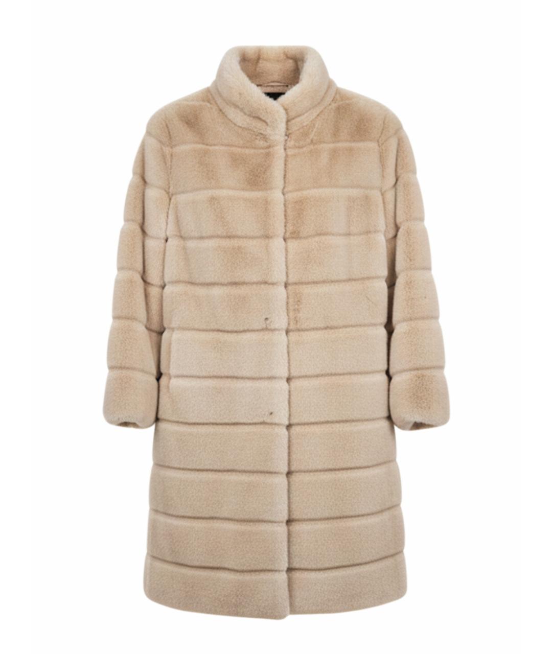 TRUSSARDI JEANS Бежевая полиэстеровая шуба, фото 1