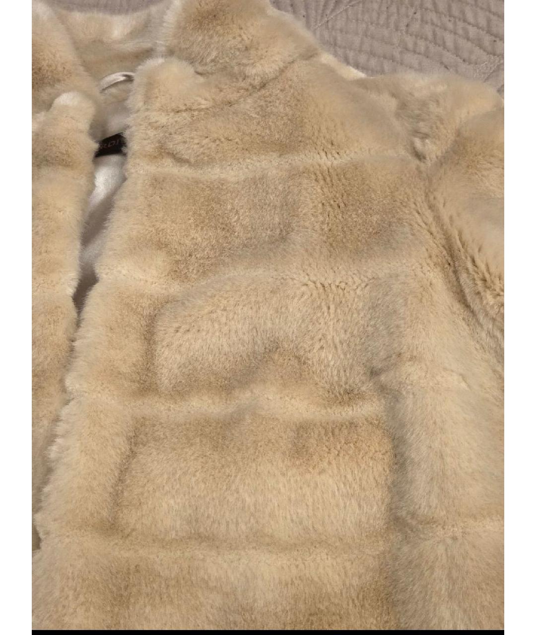 TRUSSARDI JEANS Бежевая полиэстеровая шуба, фото 6