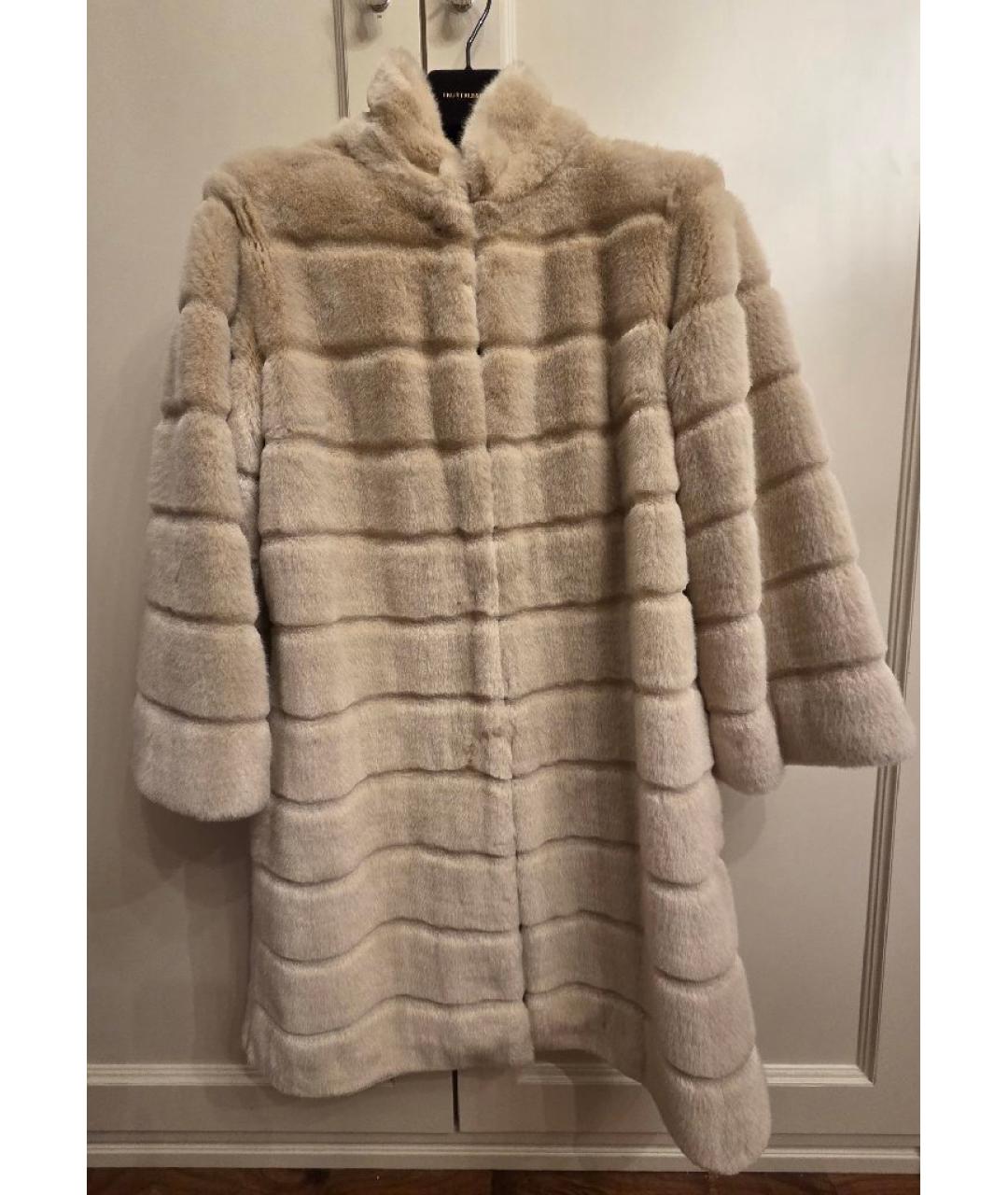 TRUSSARDI JEANS Бежевая полиэстеровая шуба, фото 9