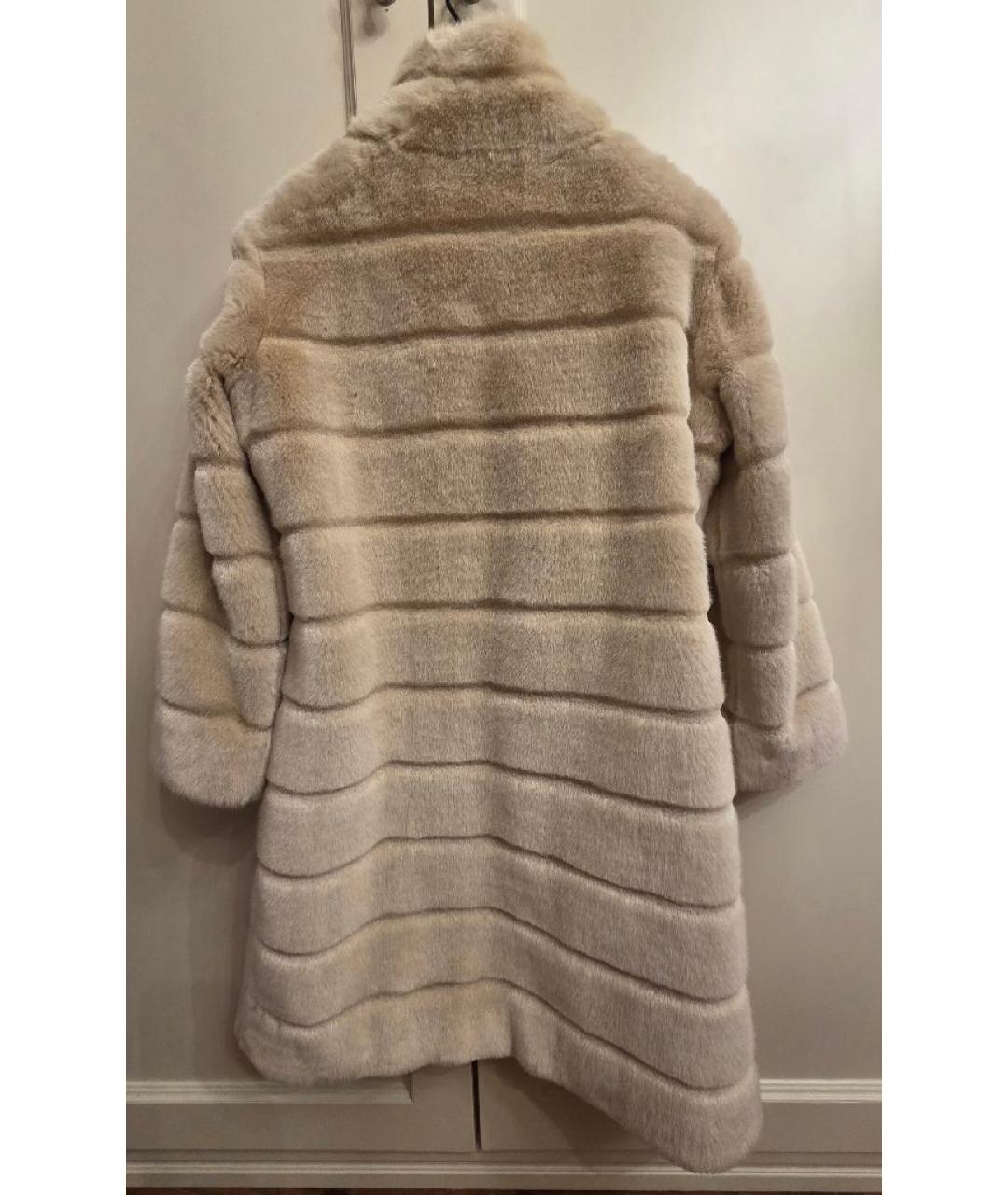 TRUSSARDI JEANS Бежевая полиэстеровая шуба, фото 2