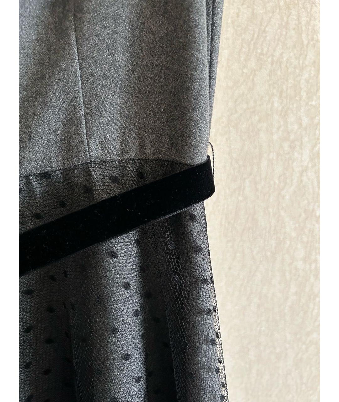 RED VALENTINO Серое хлопковое повседневное платье, фото 4