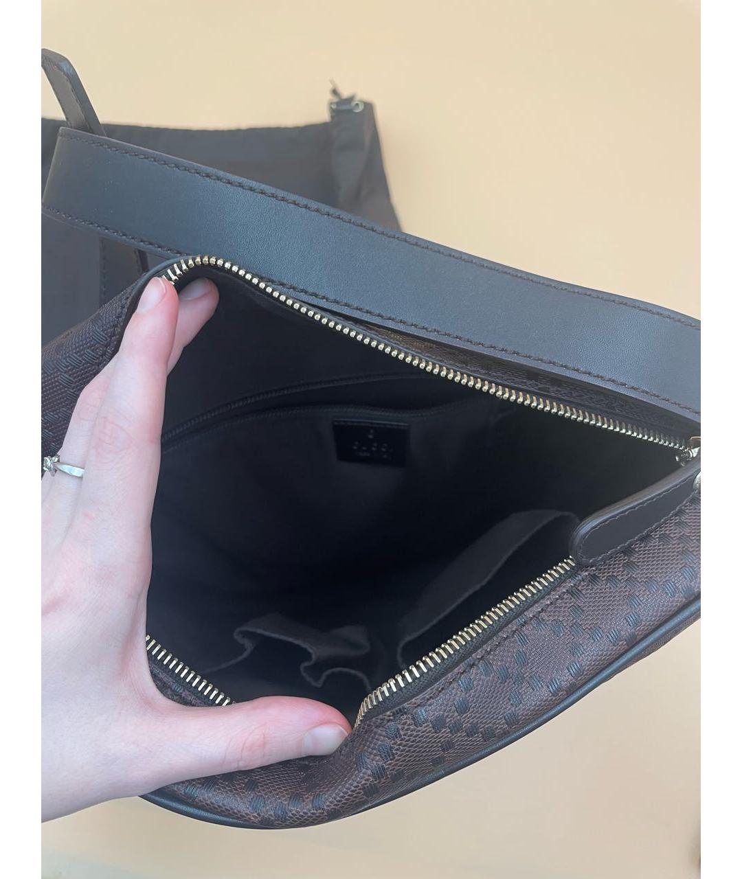 GUCCI Коричневая кожаная сумка на плечо, фото 7