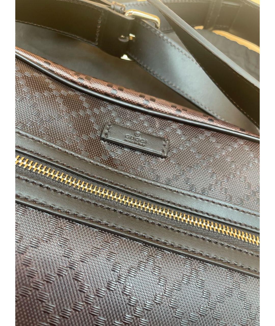GUCCI Коричневая кожаная сумка на плечо, фото 4