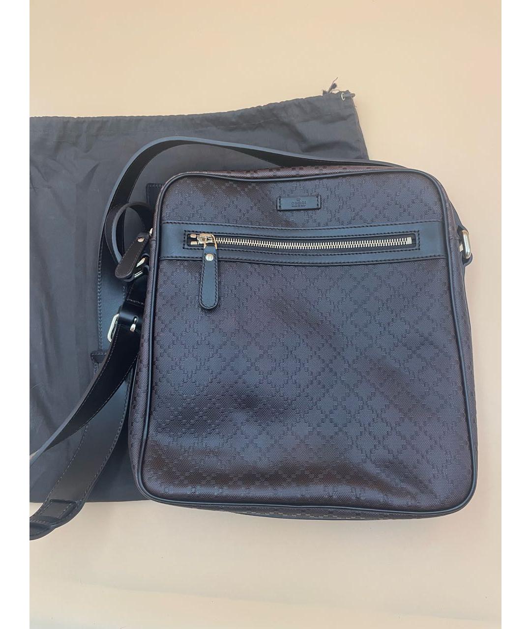 GUCCI Коричневая кожаная сумка на плечо, фото 5