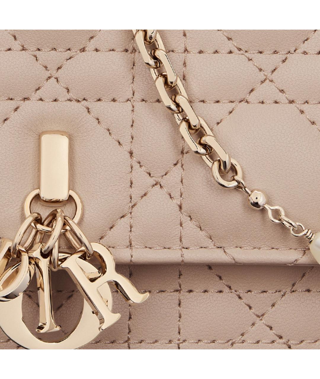 CHRISTIAN DIOR Розовая кожаная сумка с короткими ручками, фото 6