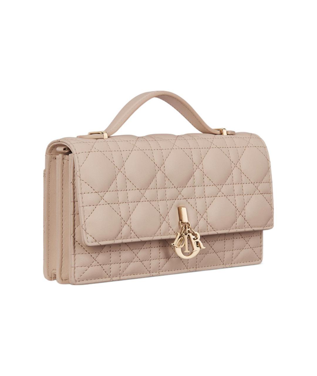 CHRISTIAN DIOR Розовая кожаная сумка с короткими ручками, фото 3