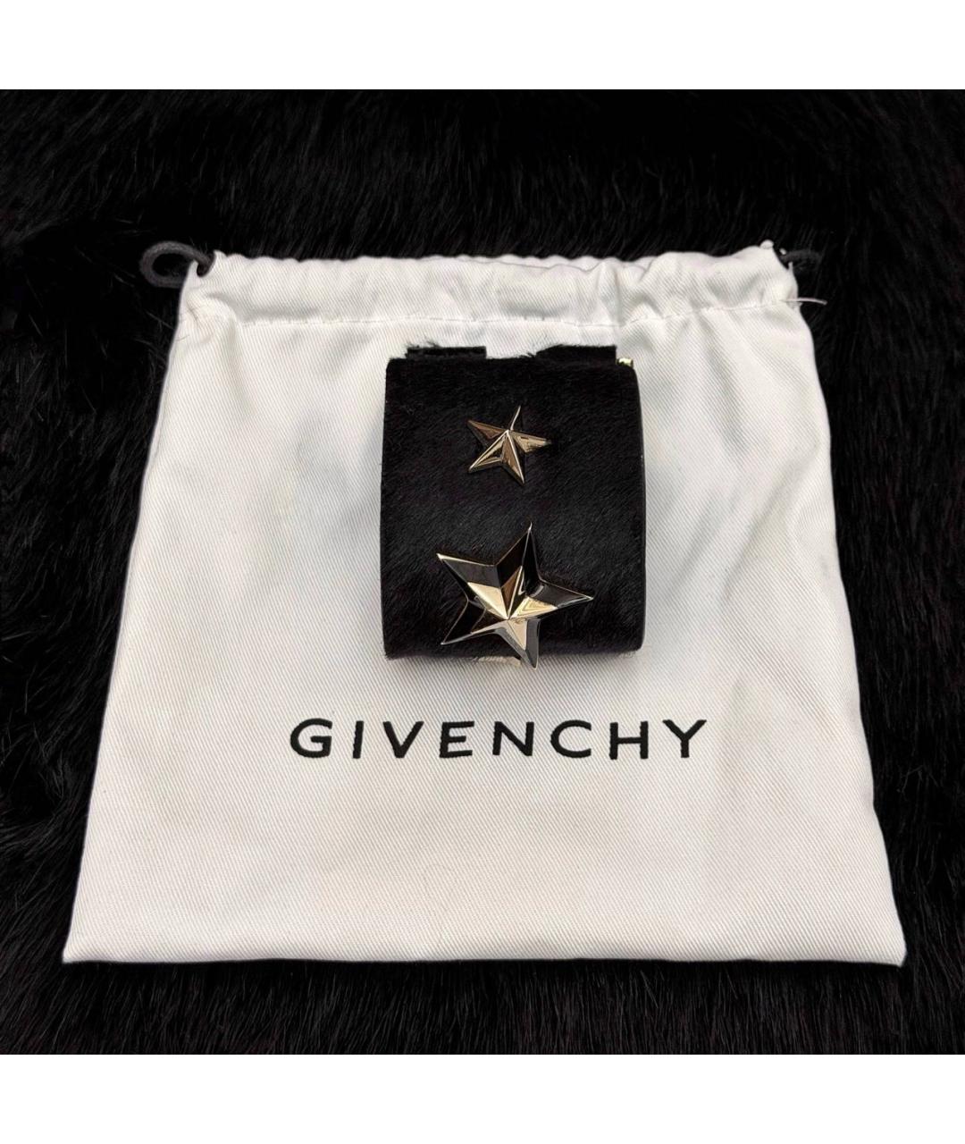 GIVENCHY Черный кожаный браслет, фото 2