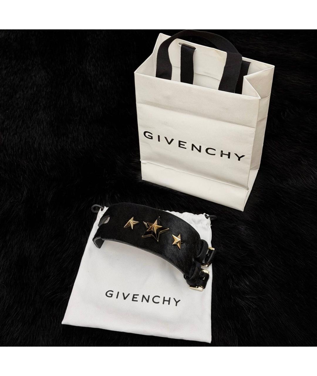 GIVENCHY Черный кожаный браслет, фото 7