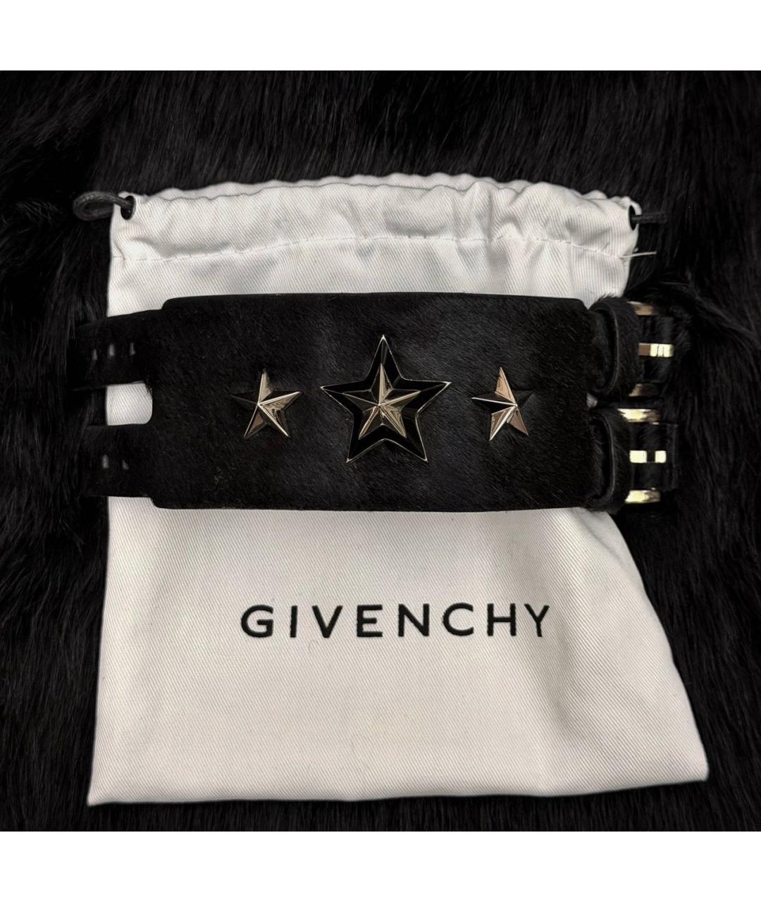 GIVENCHY Черный кожаный браслет, фото 3