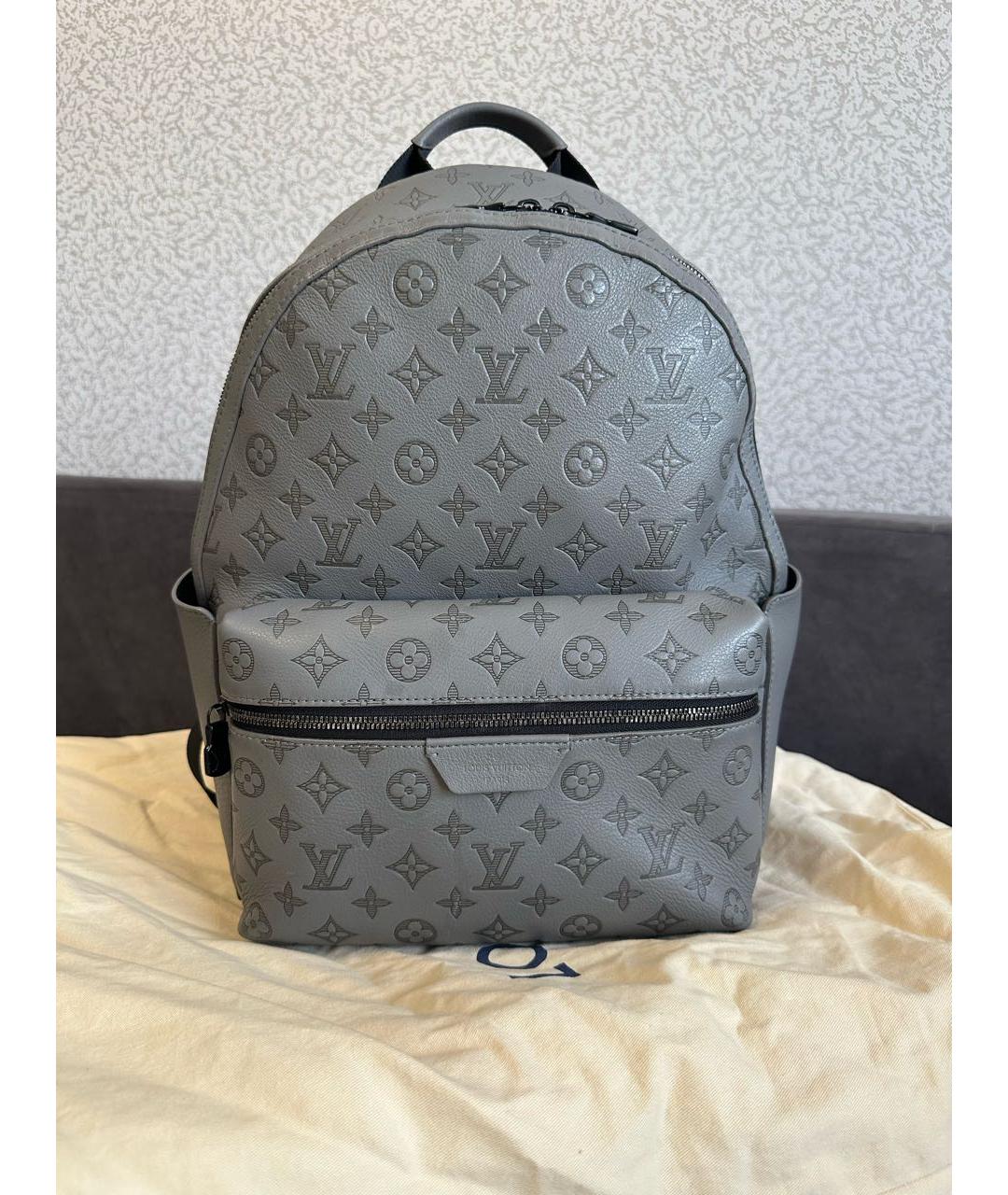 LOUIS VUITTON Серый кожаный рюкзак, фото 6