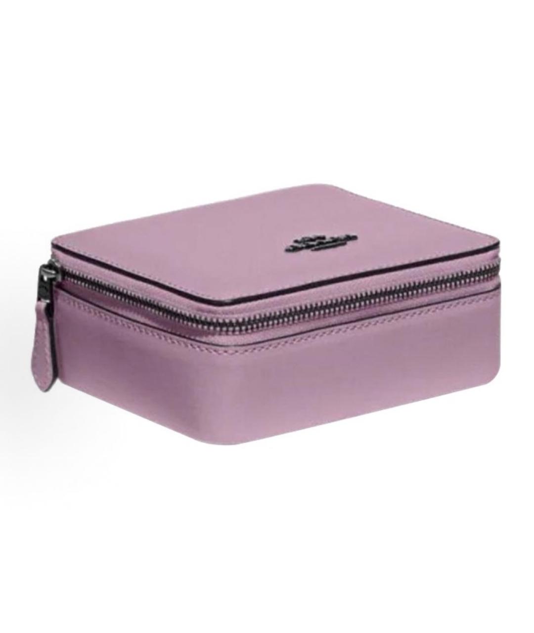 COACH Розовая кожаная косметичка, фото 7