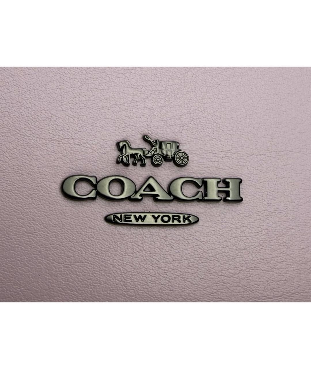 COACH Розовая кожаная косметичка, фото 5