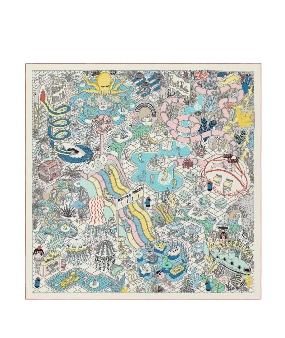 HERMES Белый платок, фото 1