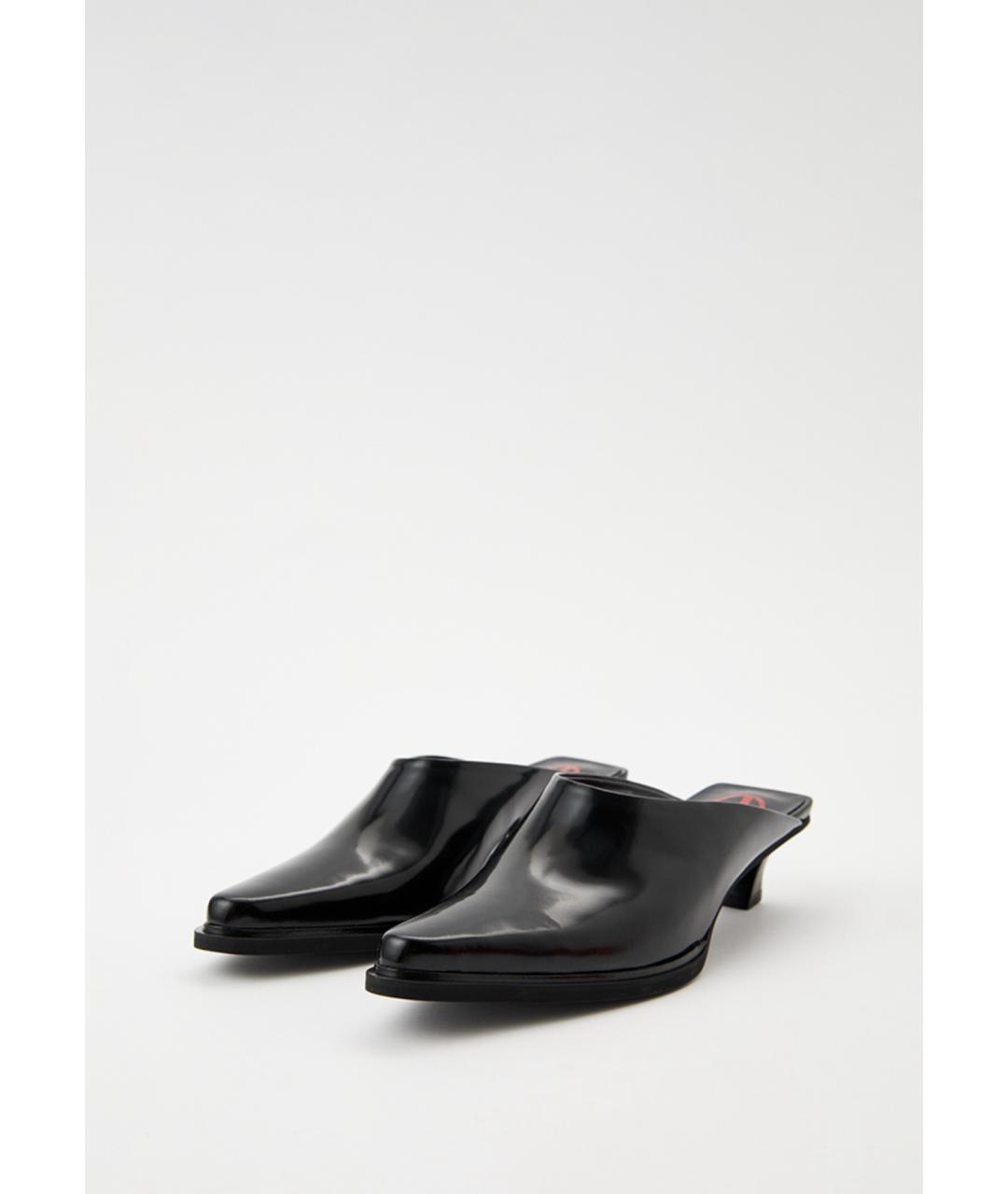 DIESEL Черные мюли из лакированной кожи, фото 3