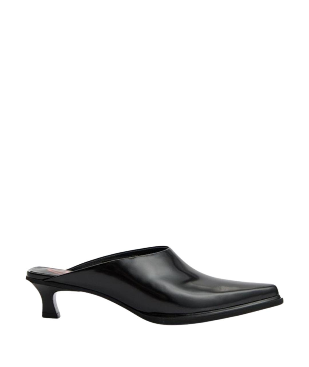 DIESEL Черные мюли из лакированной кожи, фото 1